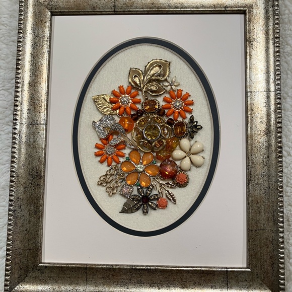 ORIGINAL JEWELRY ART COLLAGE IN FALL COLORS. UNIQUE HANDMADE OOAK GIFT 💝 IDEA - Picture 16 of 16